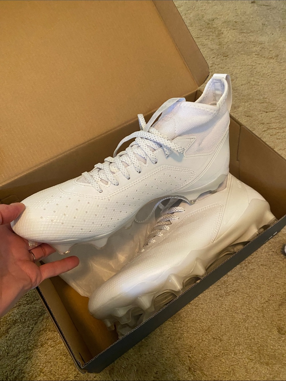 adidas Men's White High-Top Football Cleats